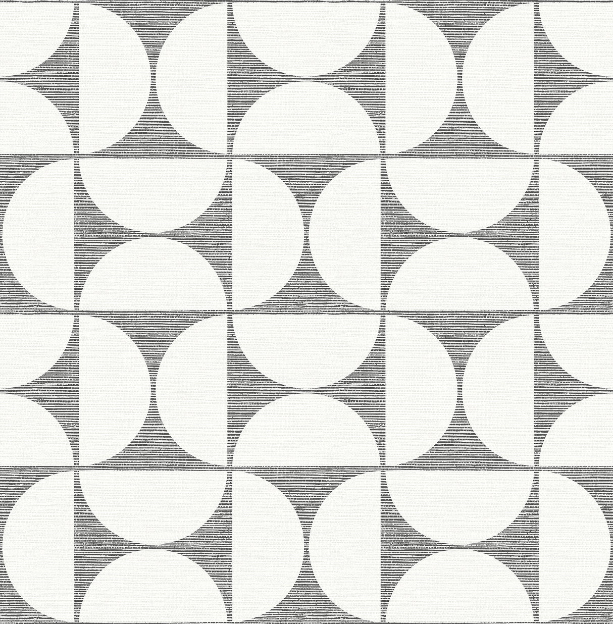 Brewster 2904-25672 Deedee Black Geometric Faux Grasscloth Wallpaper