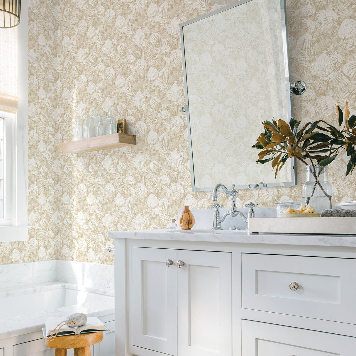 Brewster 2904-25690 Surfside Beige Shells Wallpaper