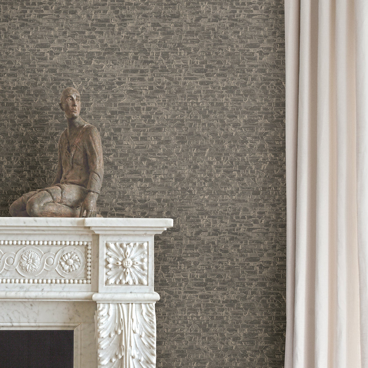 A-Street Prints 2908-24919 Belvedere Taupe Faux Slate Wallpaper