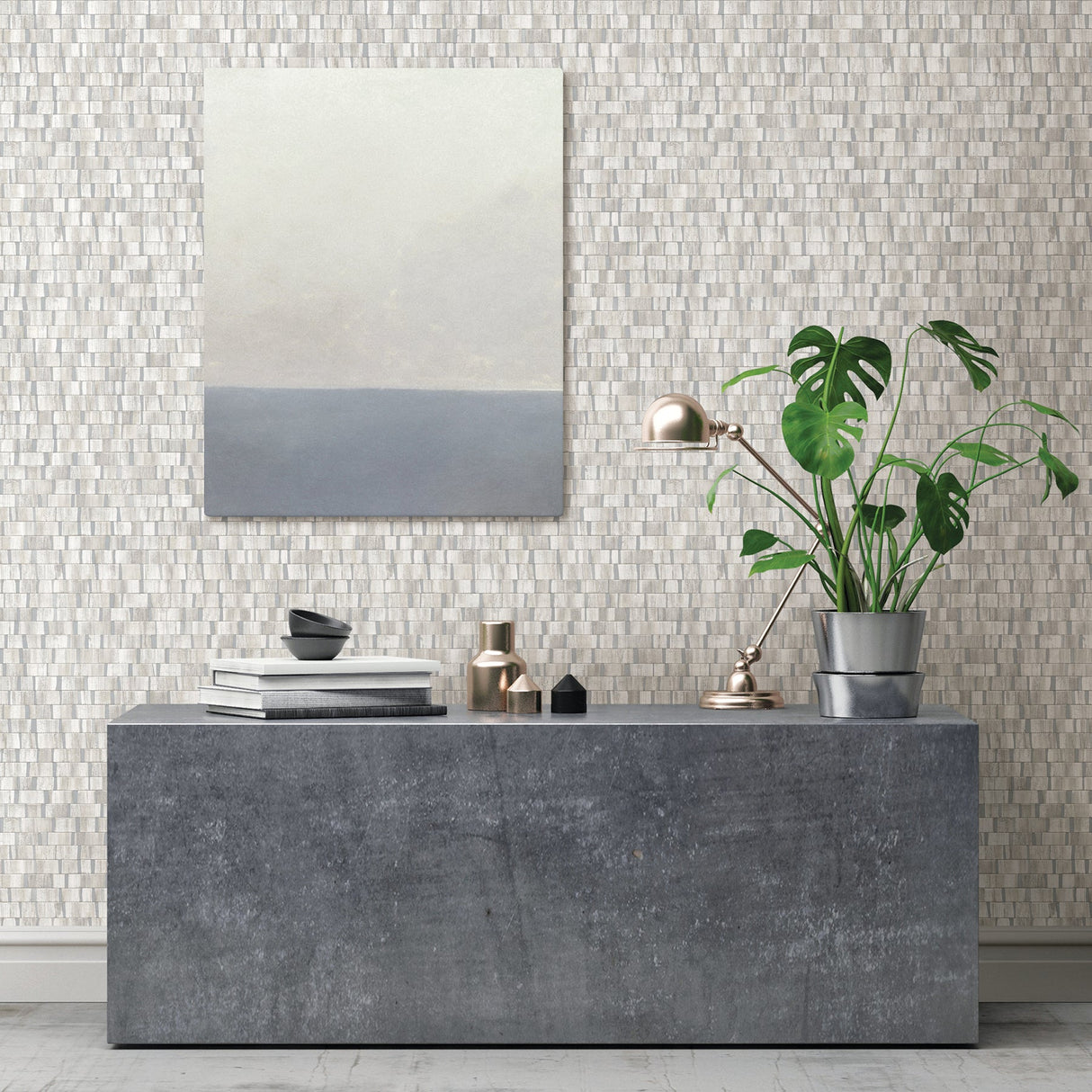 A-Street Prints 2908-24922 Dobby Light Grey Geometric Wallpaper