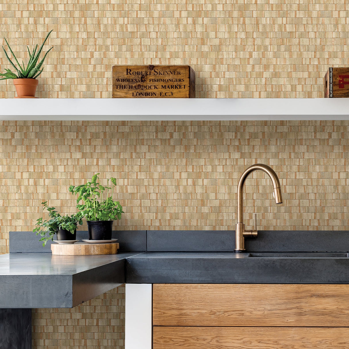 A-Street Prints 2908-24927 Dobby Copper Geometric Wallpaper