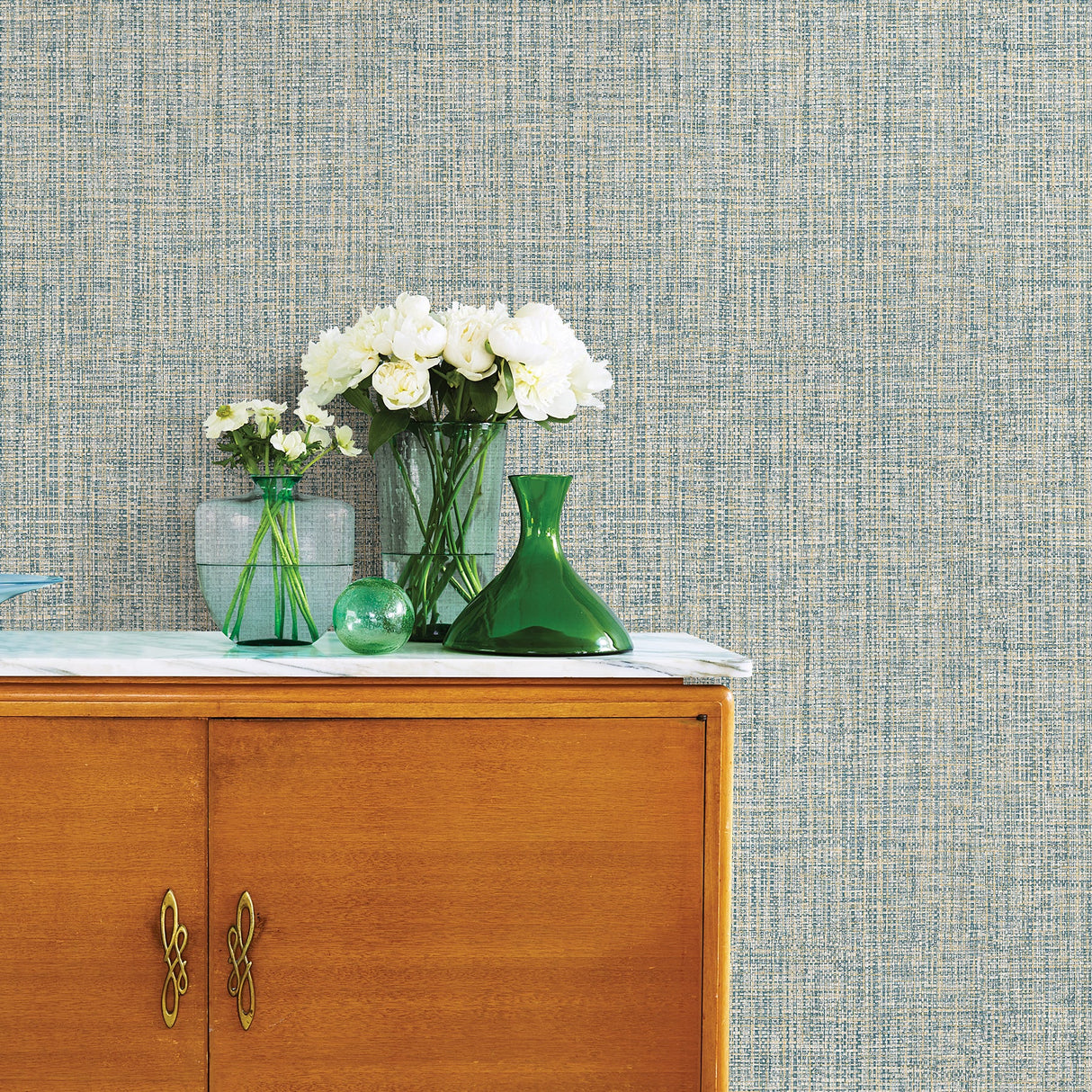 A-Street Prints 2908-24944 Rattan Teal Woven Wallpaper