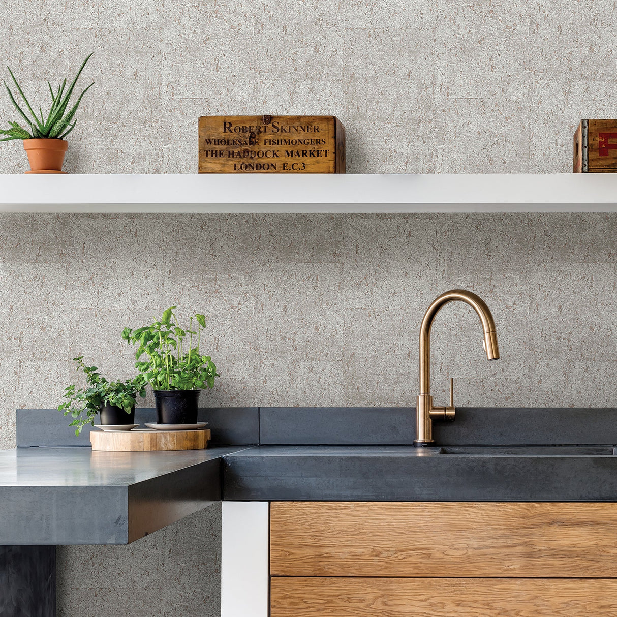 A-Street Prints 2908-24950 Millau Light Grey Faux Concrete Wallpaper