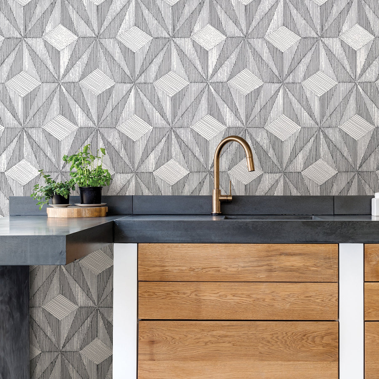 A-Street Prints 2908-87101 Paragon Black Geometric Wallpaper