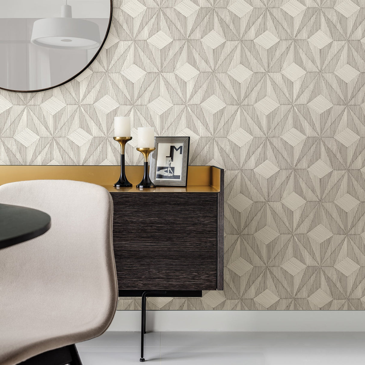 A-Street Prints 2908-87102 Paragon Silver Geometric Wallpaper