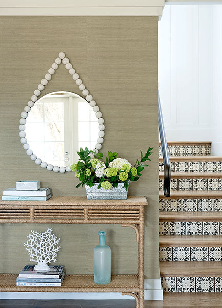 Eade’s Galan Silver Sisal Grasscloth Wallpaper Silver