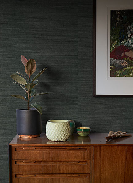 Eade’s Kowloon Charcoal Sisal Wallpaper Charcoal