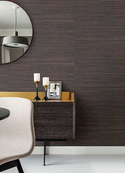 Eade’s Shandong Charcoal Grasscloth Wallpaper Charcoal