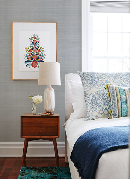 Eade’s Mai Aqua Grasscloth Wallpaper Aqua