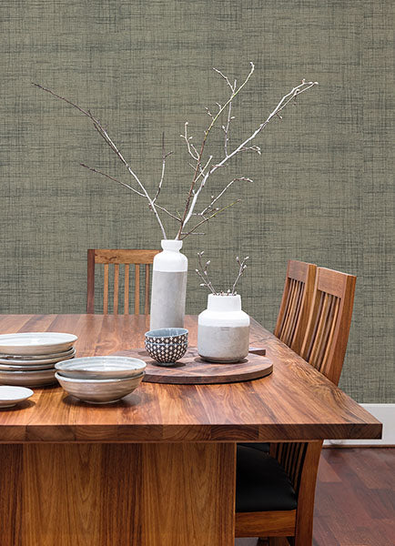 Eade’s Cheng Light Grey Woven Grasscloth Wallpaper Light Gre