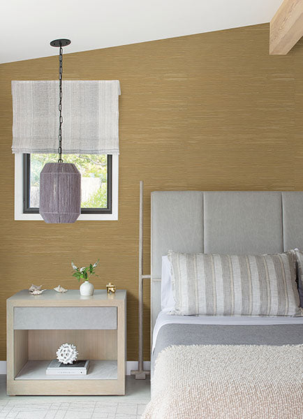 Eade’s Zhilan Olive Grasscloth Wallpaper Olive