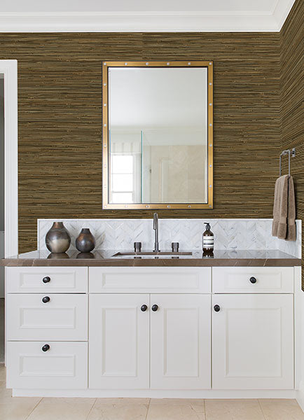 Eade’s Mayleen Black Grasscloth Wallpaper Black