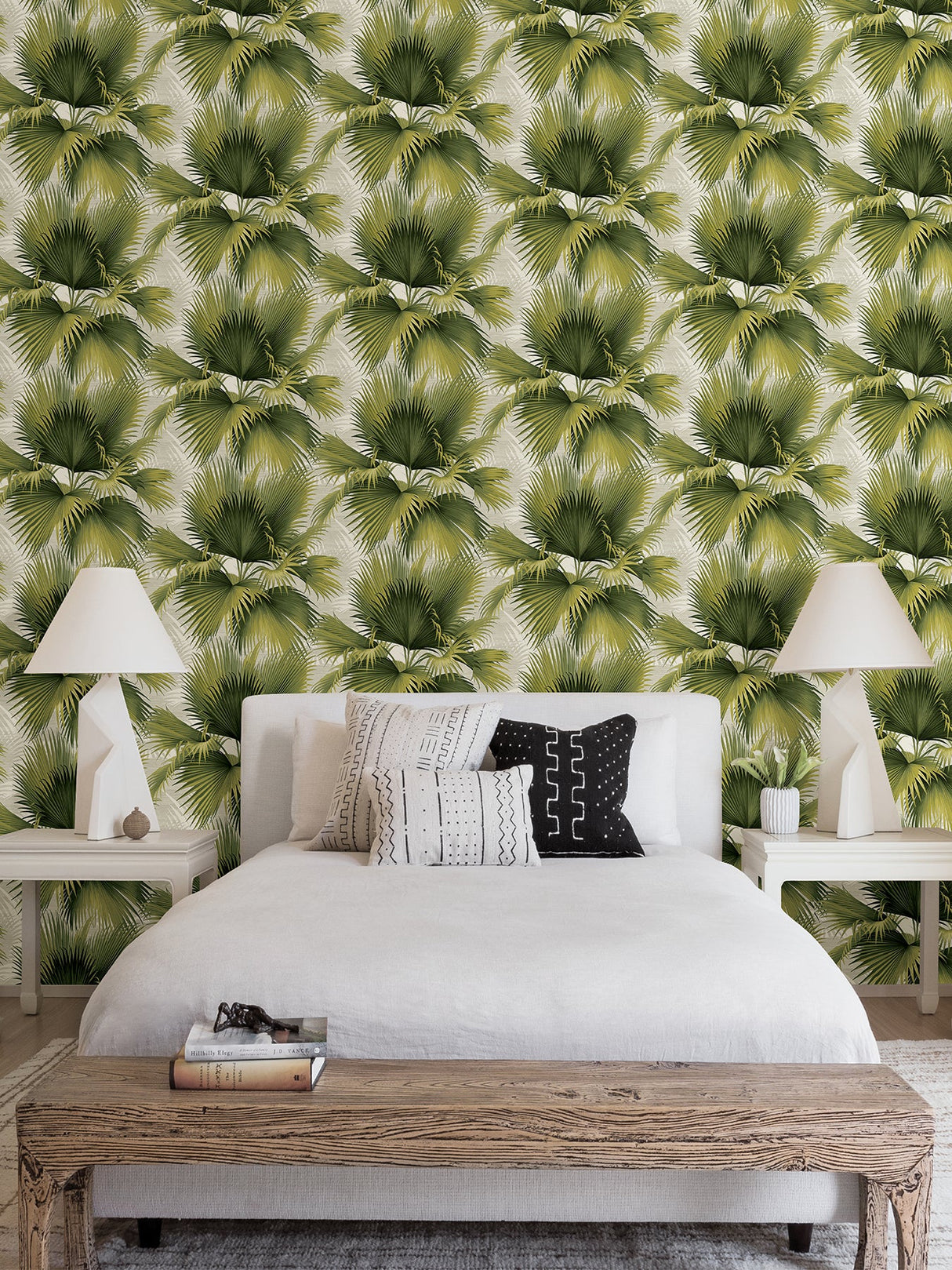 A-Street Prints 2927-40114 Summer Palm Green Tropical Wallpaper