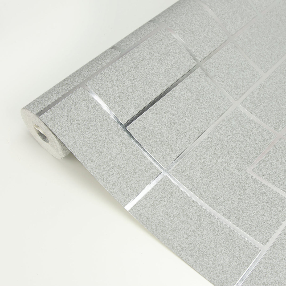 Brewster 2927-42491 Mason Silver Geometric Wallpaper