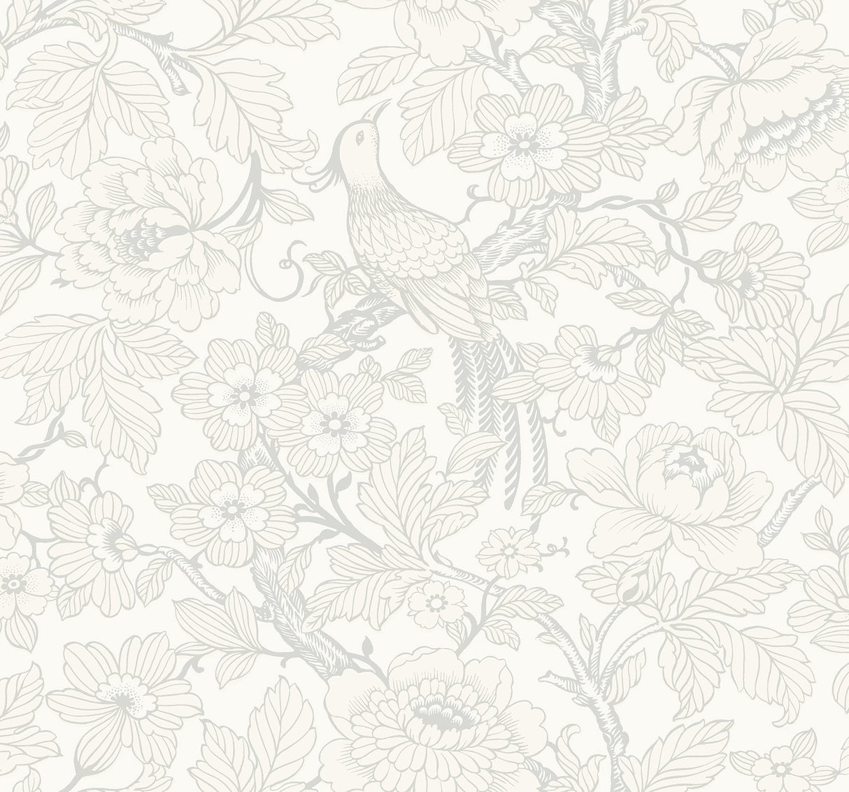 A-Street Prints 2927-80400 Beaufort Dove Peony Chinoiserie Wallpaper - Eade's Wallpaper