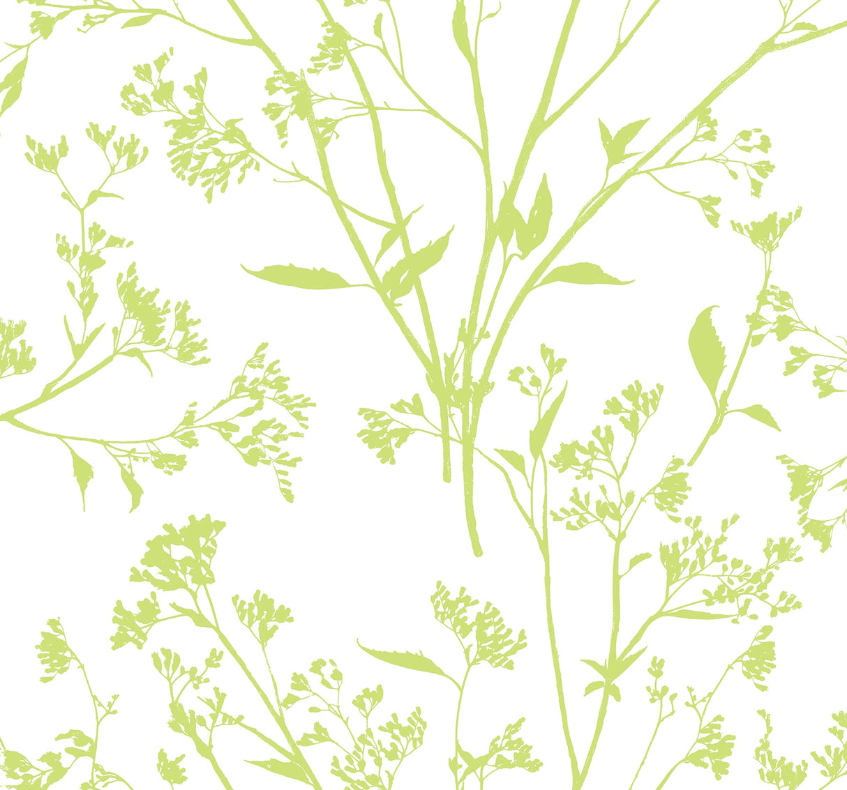 A-Street Prints 2927-80704 Southport Chartreuse Delicate Branches Wallpaper