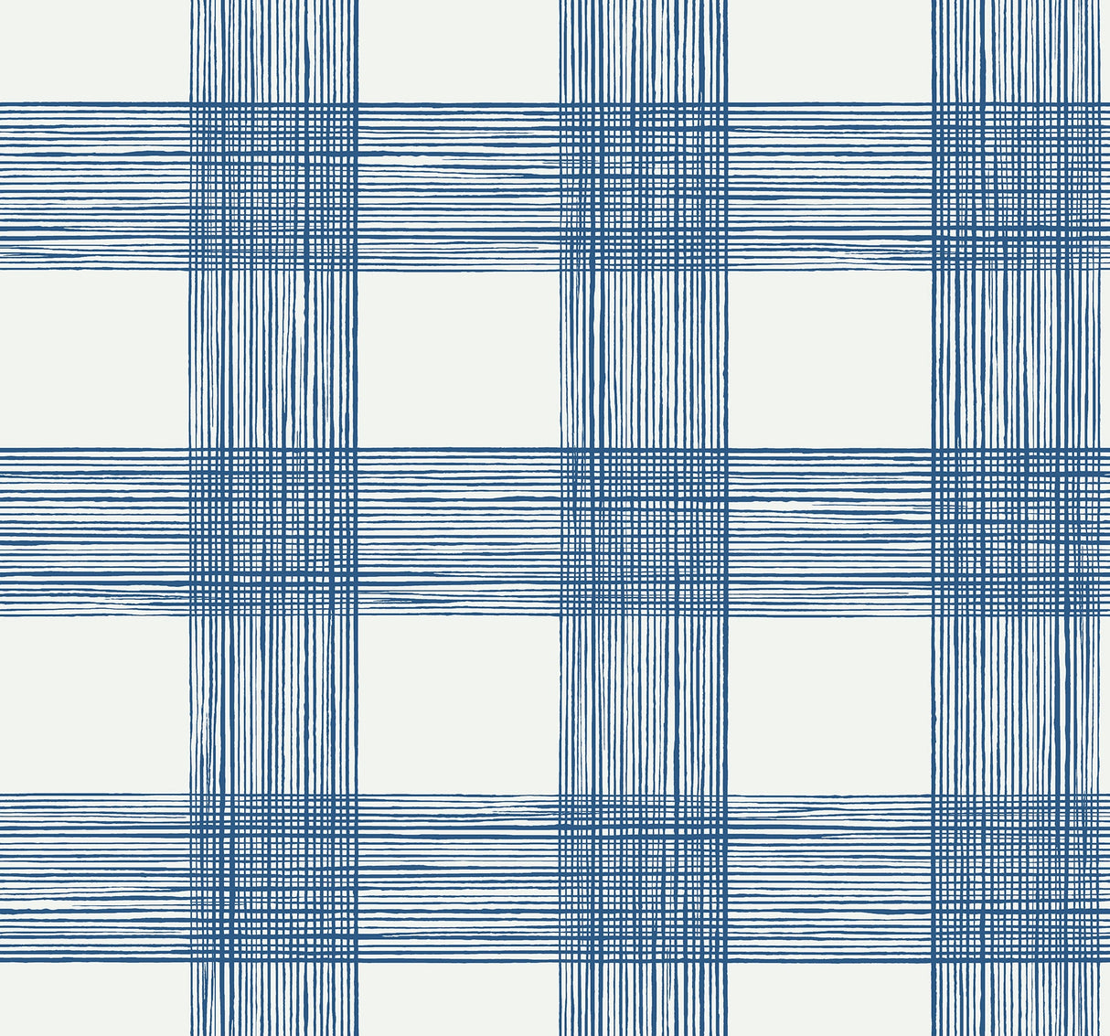 A-Street Prints 2927-80902 Scarborough Indigo Striated Plaid Wallpaper