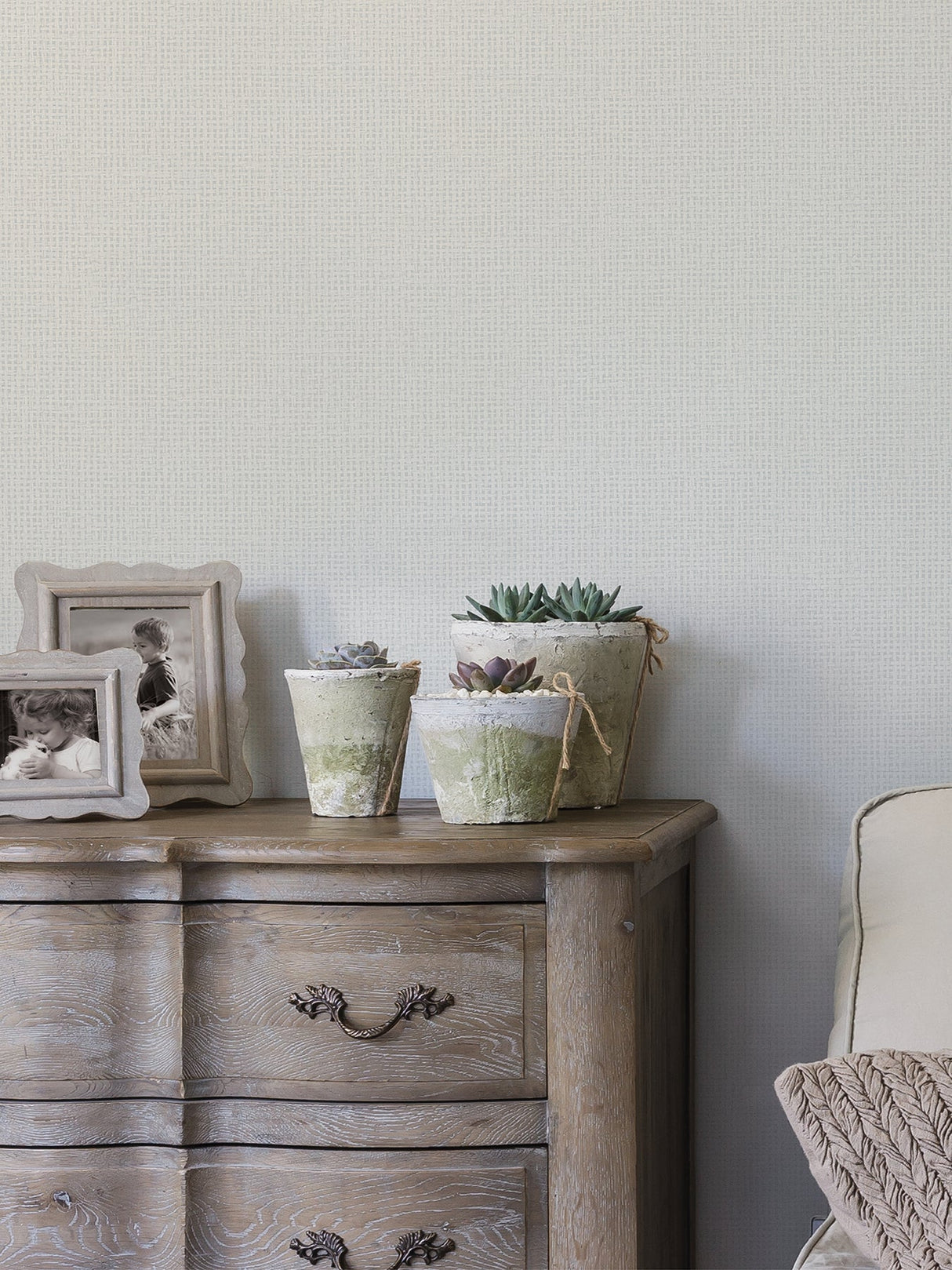 A-Street Prints 2927-81000 Marblehead Dove Crosshatched Grasscloth Wallpaper