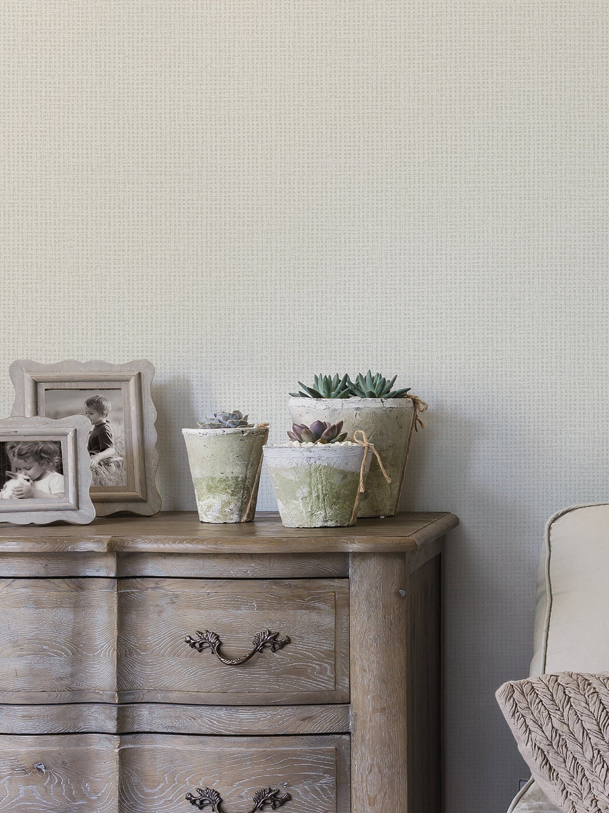 A-Street Prints 2927-81008 Marblehead Dove Crosshatched Grasscloth - Eade's Wallpaper