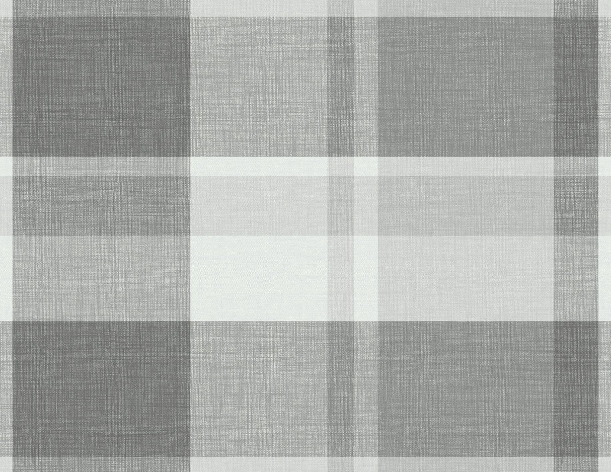 A-Street Prints 2927-81108 Madaket Dark Grey Plaid Wallpaper