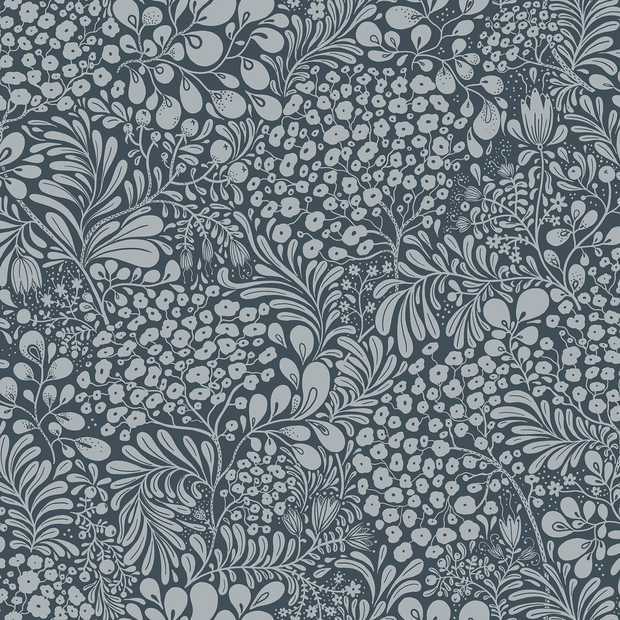 A-Street Prints 2932-65129 Siv Dark Blue Botanical Wallpaper