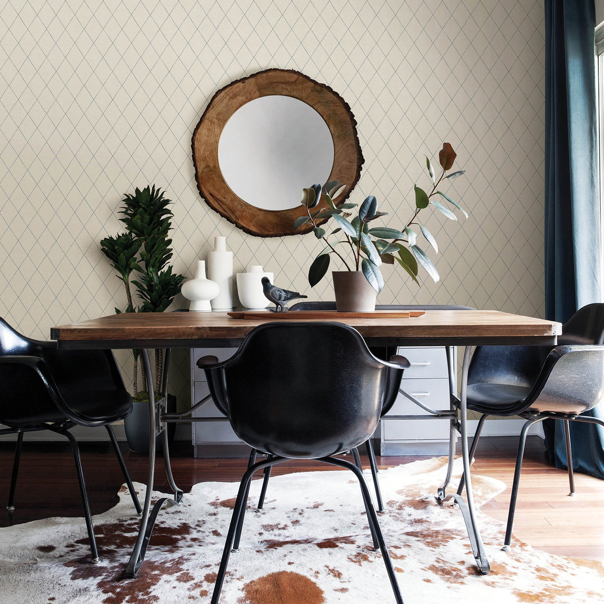 A-Street Prints 2948-27002 Rhombus Blue Geometric Wallpaper