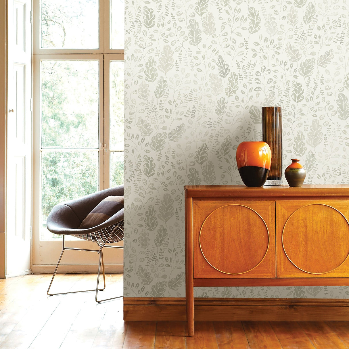 A-Street Prints 2948-27011 Isha Beige Leaf Wallpaper