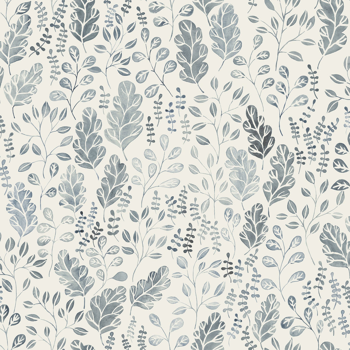 A-Street Prints 2948-27013 Isha Blue Leaf Wallpaper