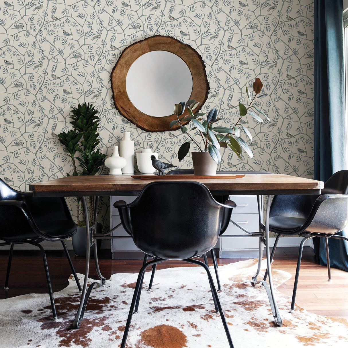 A-Street Prints 2948-27016 Crossbill Light Blue Branches Wallpaper