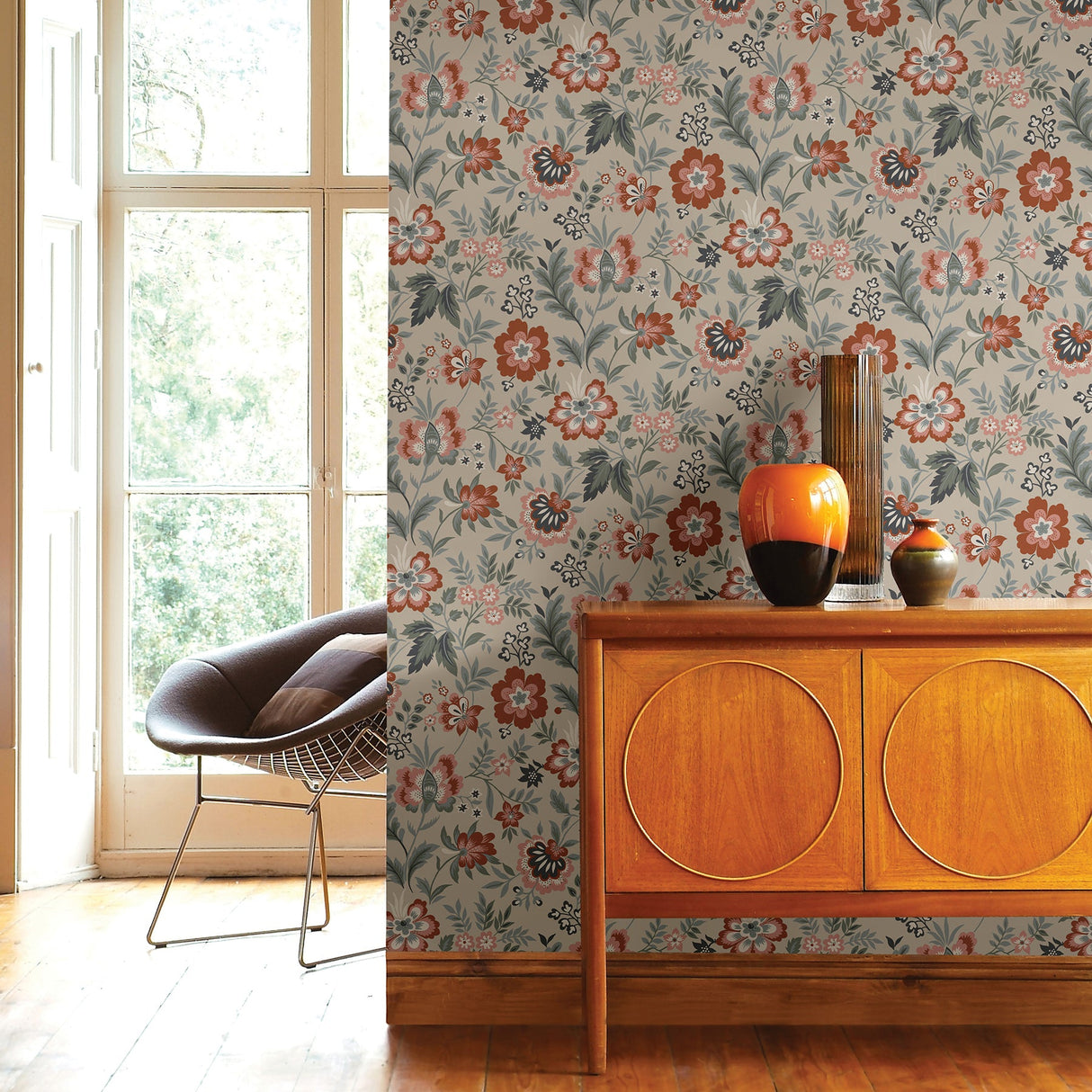 A-Street Prints 2948-28001 Athena Beige Floral Wallpaper