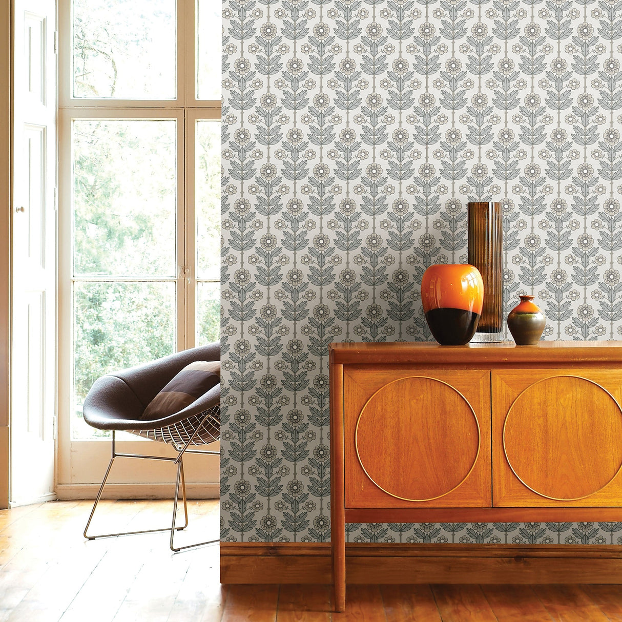 A-Street Prints 2948-28005 Aya White Floral Wallpaper