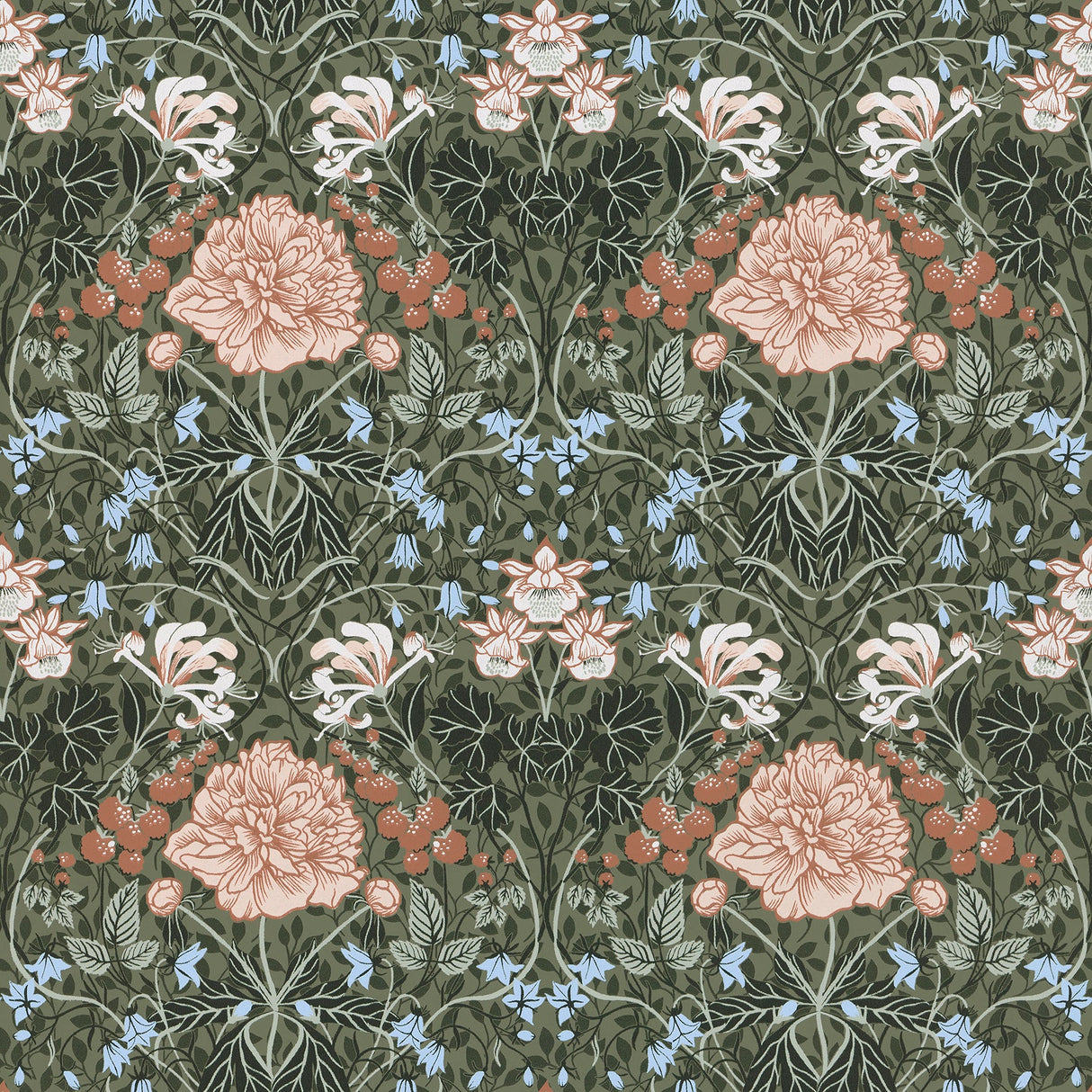 A-Street Prints 2948-28019 Celestine Green Floral Wallpaper