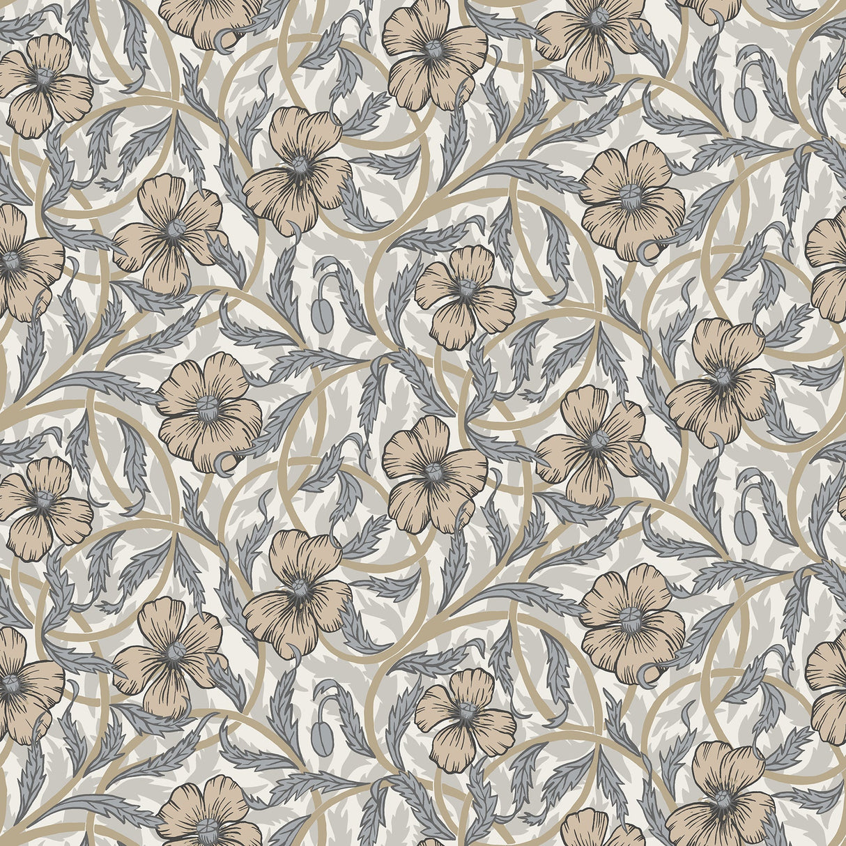 A-Street Prints 2948-28025 Imogen Neutral Floral Wallpaper