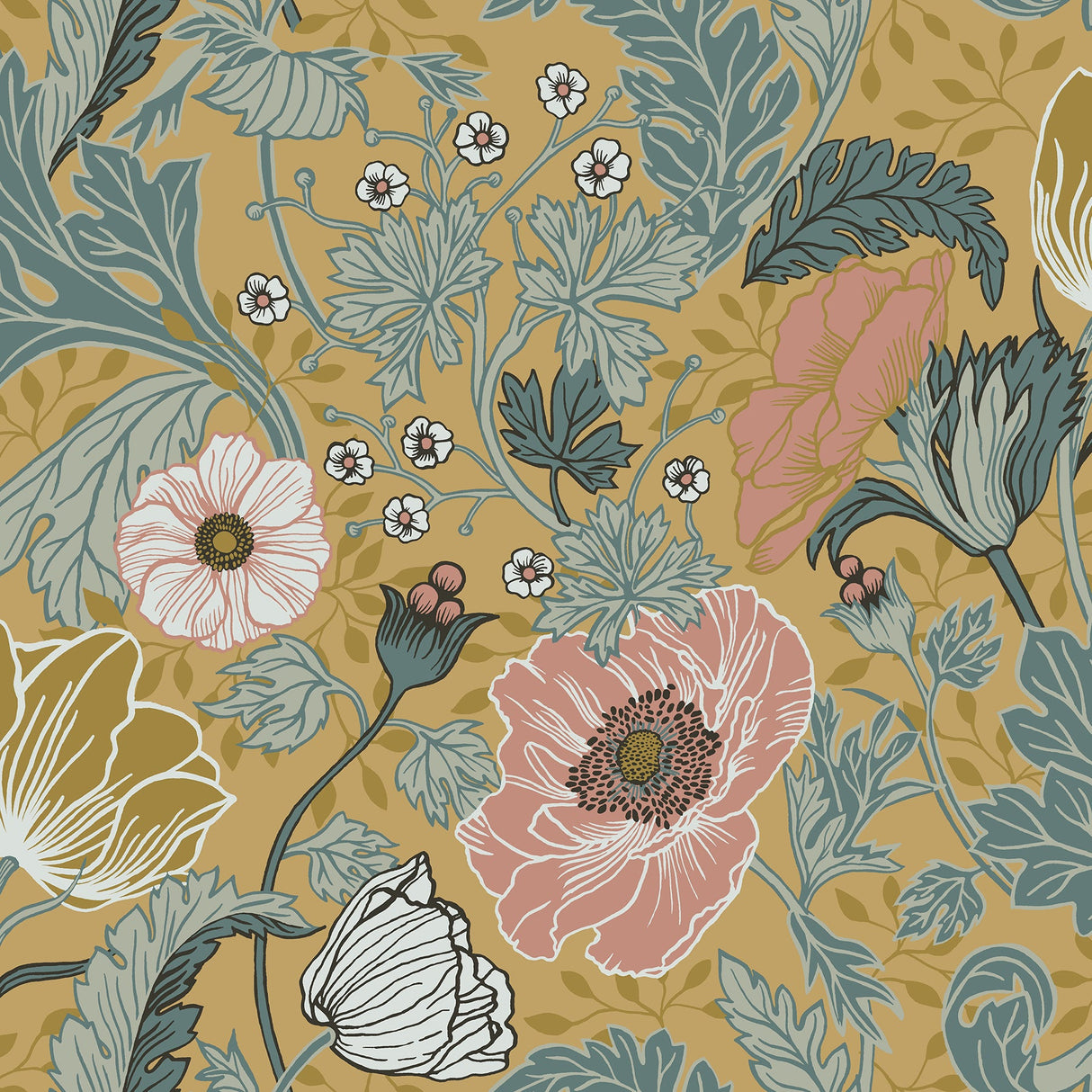 A-Street Prints 2948-33002 Anemone Light Floral Wallpaper - Eade's Wallpaper