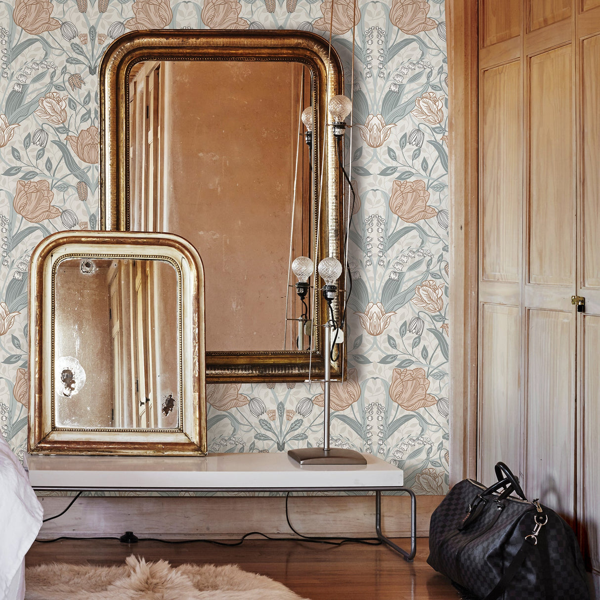 A-Street Prints 2948-33005 Tulipa Off-White Floral Wallpaper