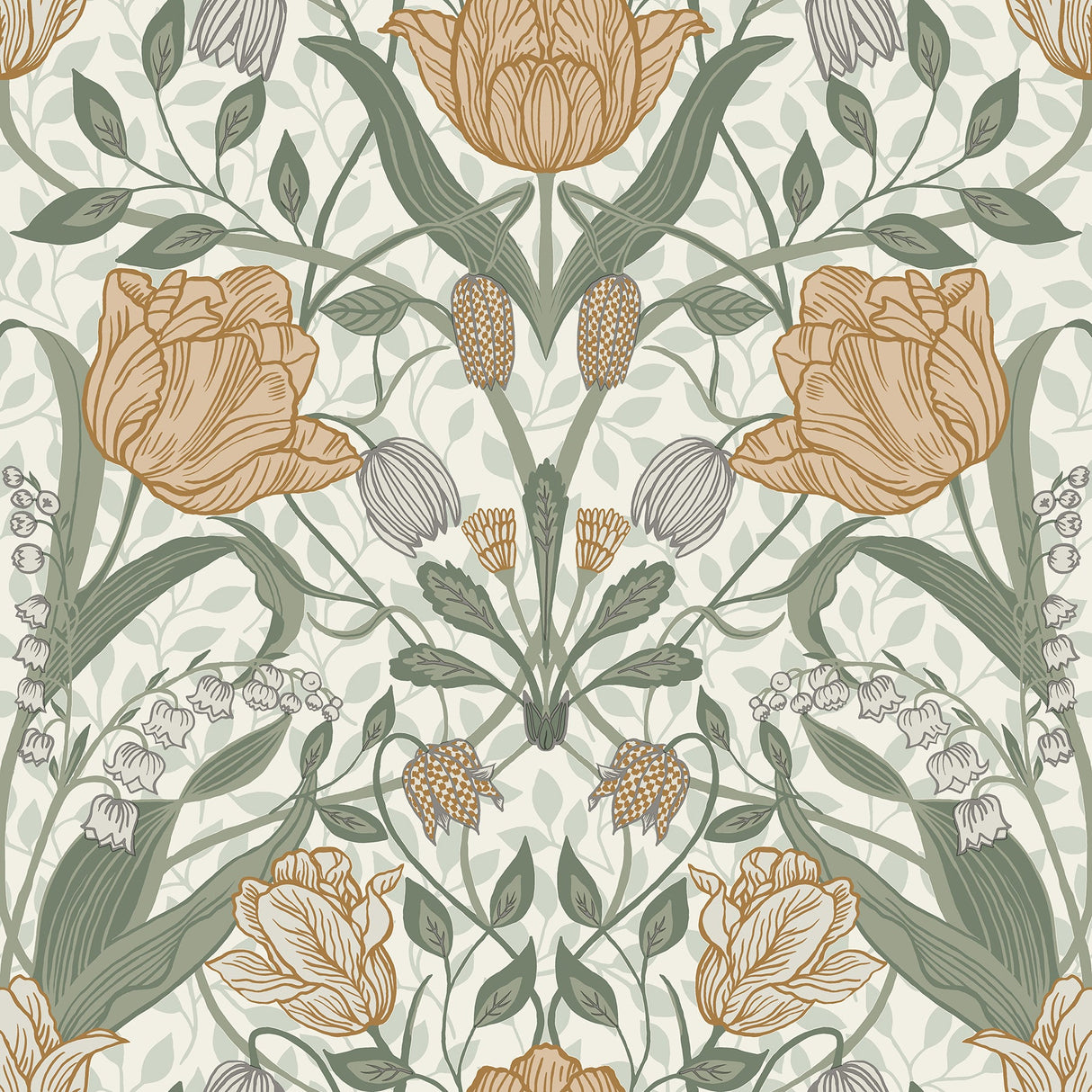 A-Street Prints 2948-33006 Tulipa Green Floral Wallpaper