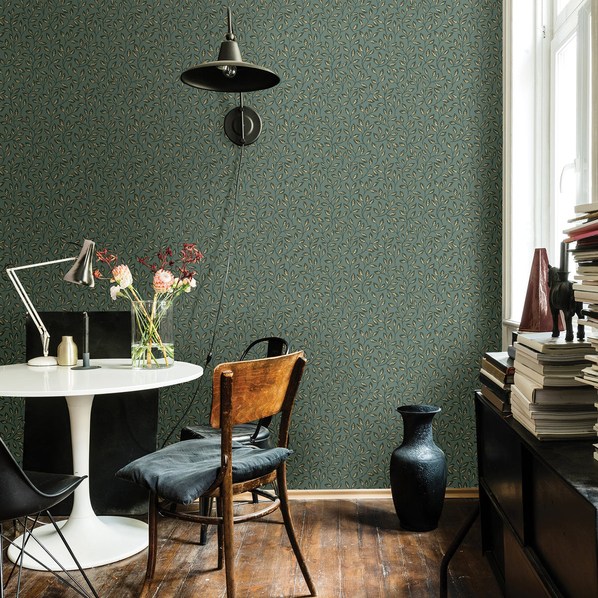 A-Street Prints 2948-33020 Posey Green Vines Wallpaper