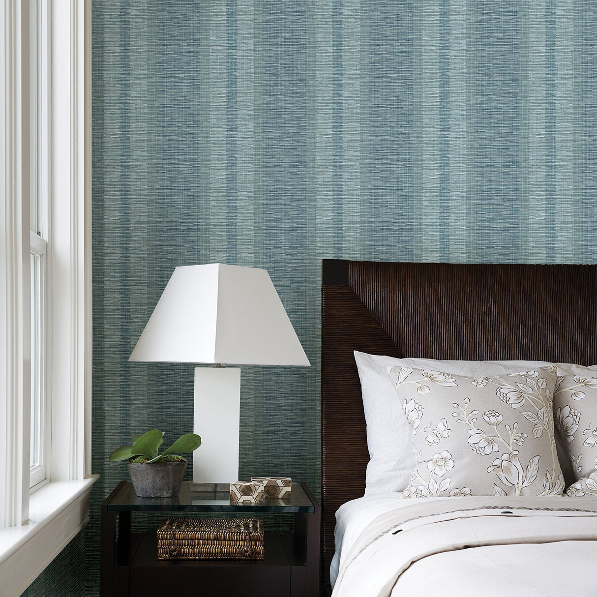 A-Street Prints 2949-60104 Pezula Teal Texture Stripe Wallpaper