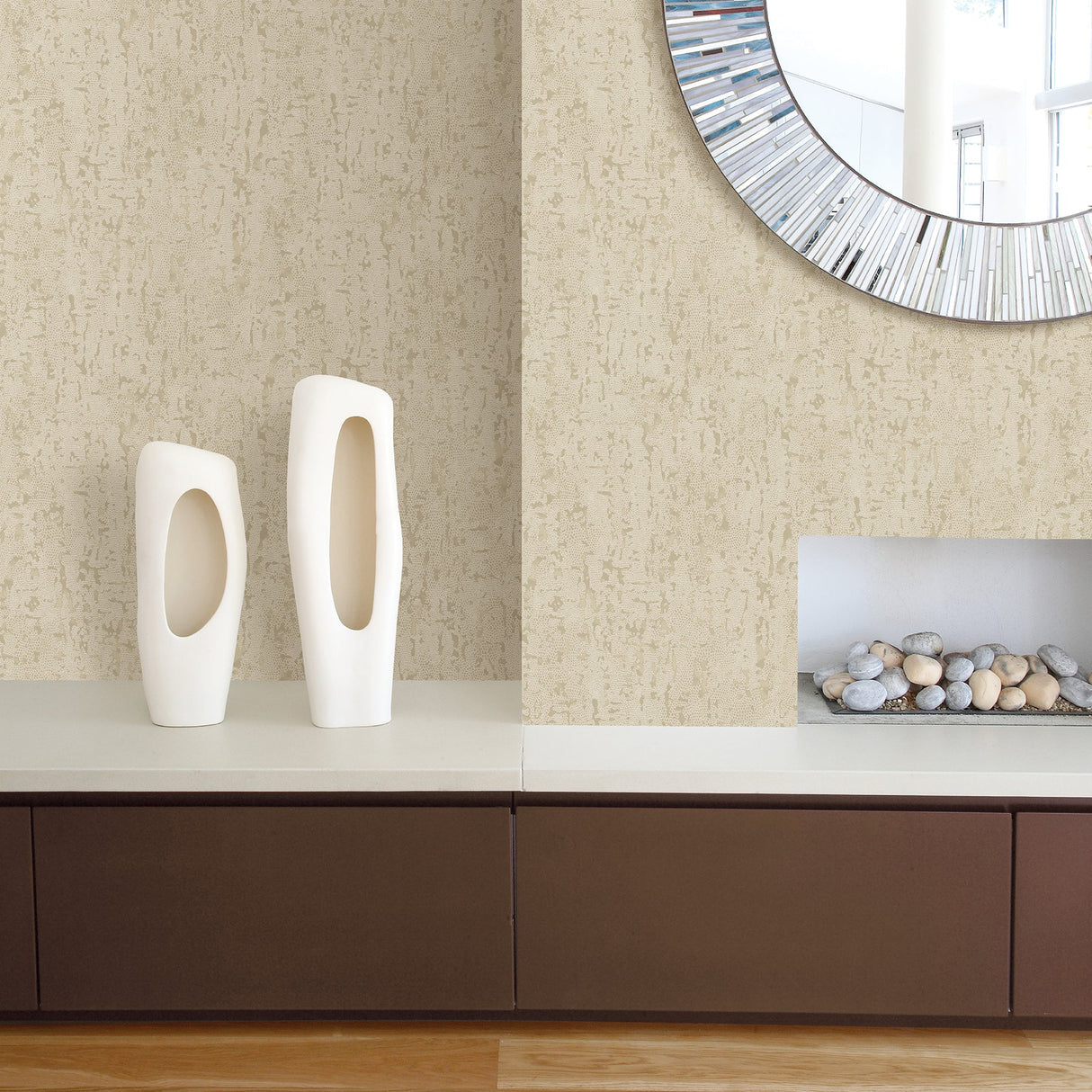 A-Street Prints 2949-60207 Malawi Beige Leather Texture Wallpaper