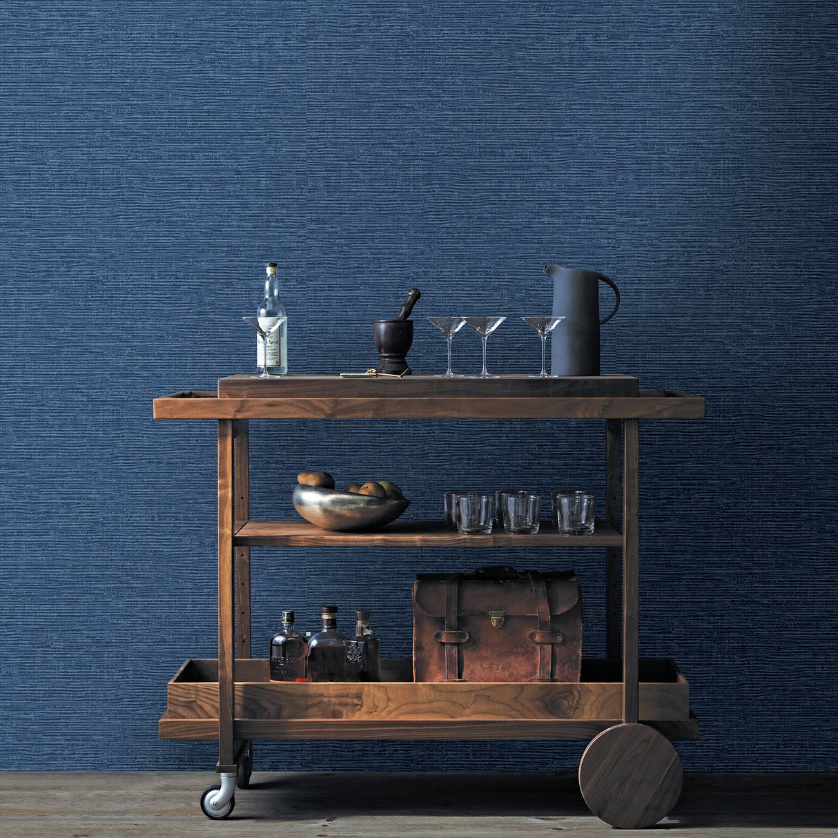 A-Street Prints 2949-60412 Vivanta Navy Texture Wallpaper