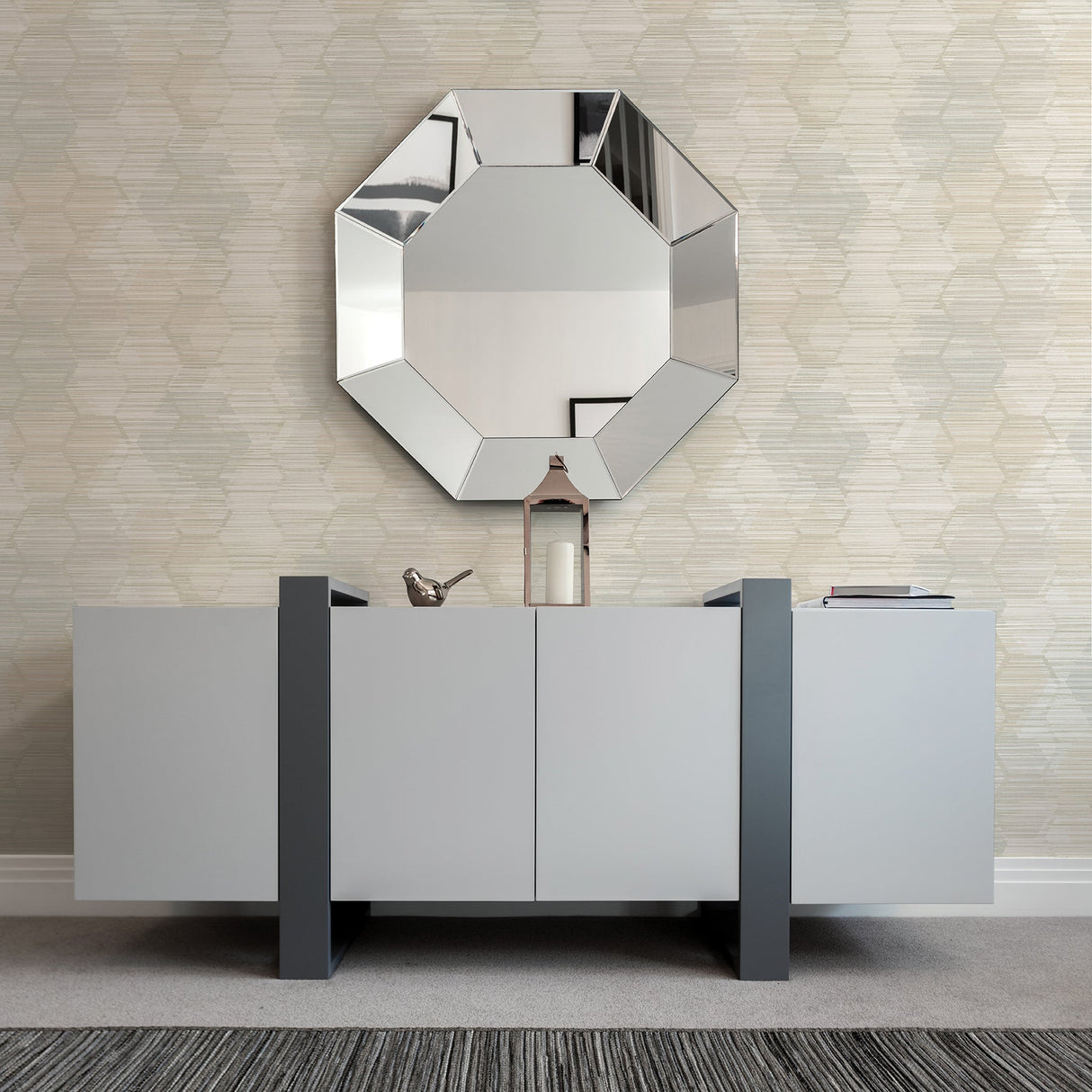 A-Street Prints 2949-60505 Jabari Wheat Geometric Faux Grasscloth Wallpaper