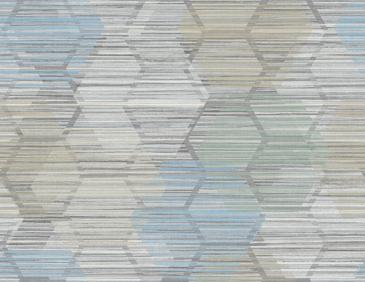 A-Street Prints 2949-60512 Jabari Light Blue Geometric Faux Grasscloth Wallpaper