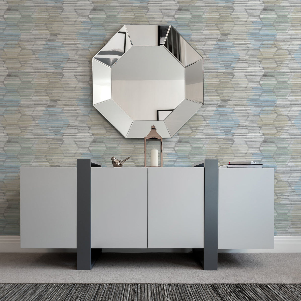 A-Street Prints 2949-60512 Jabari Light Blue Geometric Faux Grasscloth Wallpaper