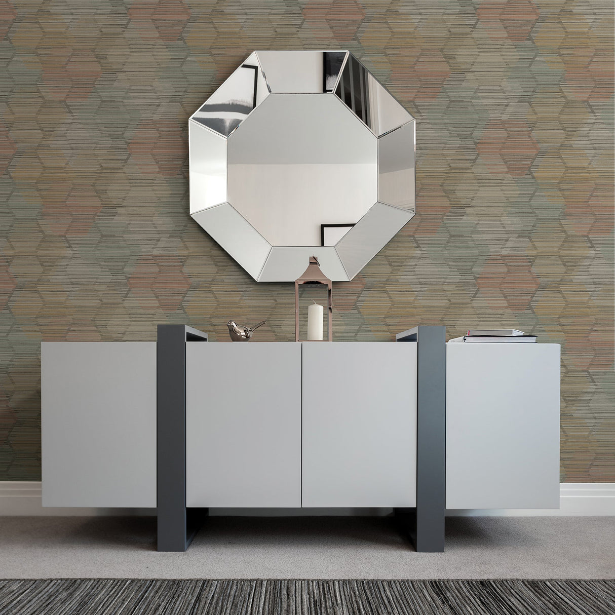 A-Street Prints 2949-60515 Jabari Brown Geometric Faux Grasscloth Wallpaper