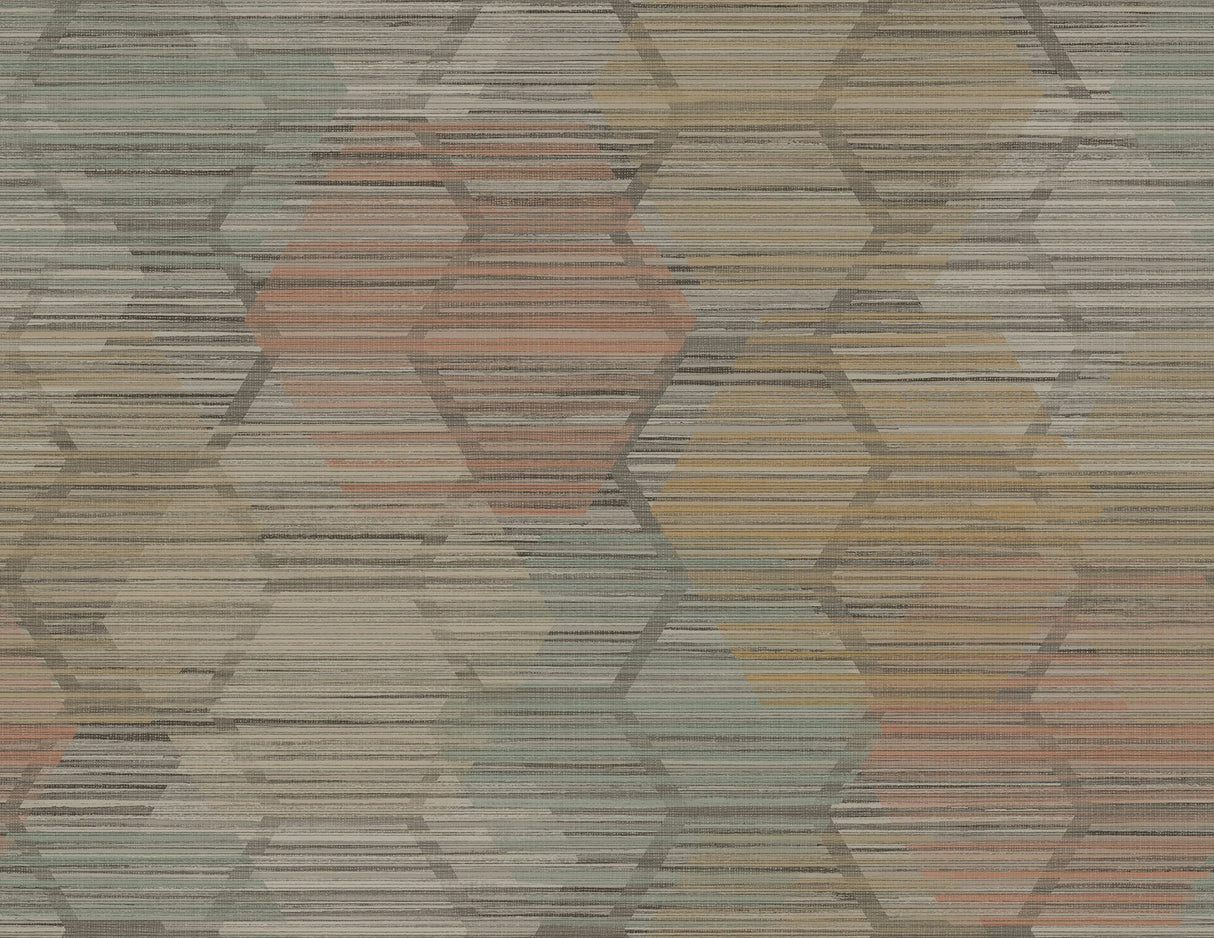 A-Street Prints 2949-60515 Jabari Brown Geometric Faux Grasscloth Wallpaper