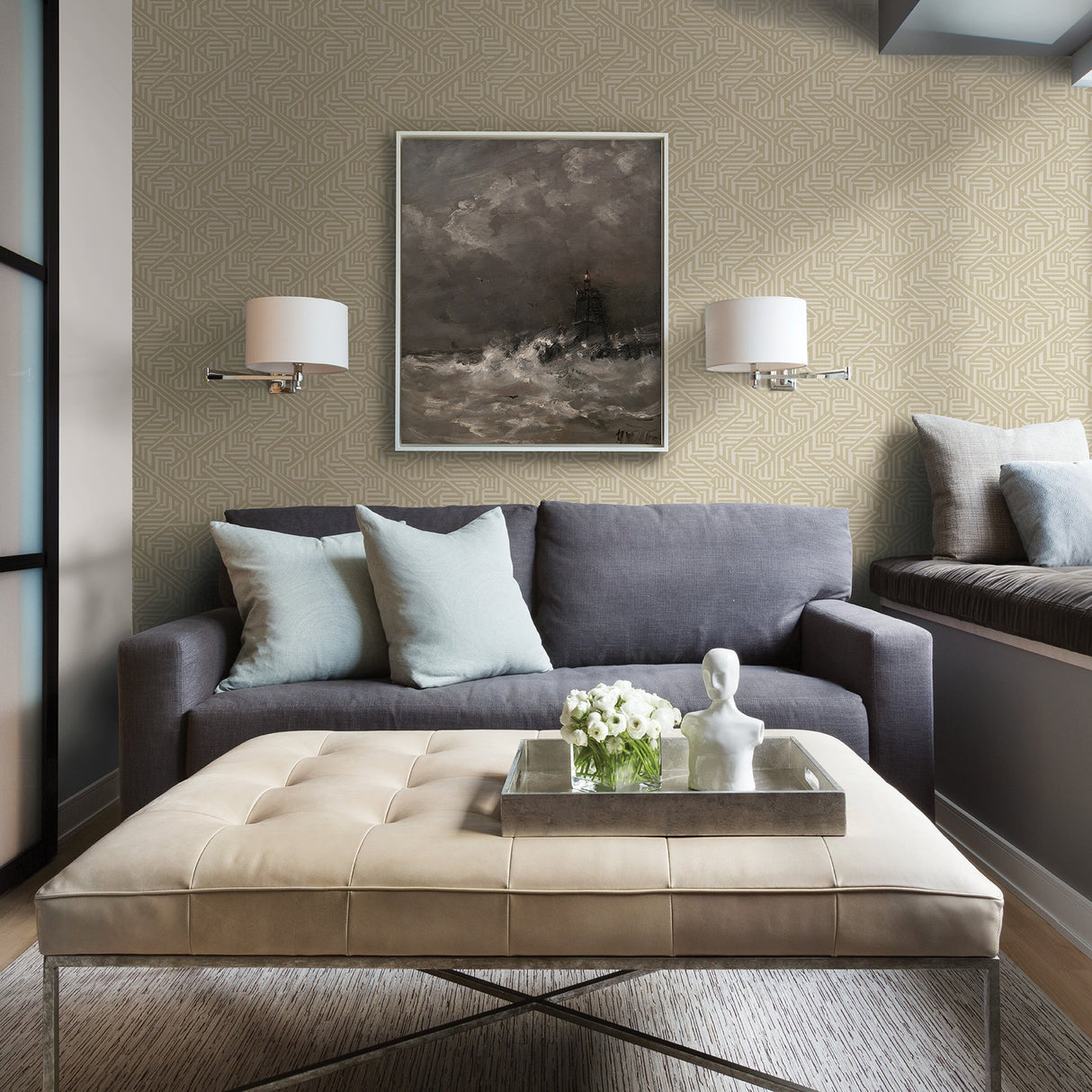 A-Street Prints 2949-60605 Nambiti Cream Geometric Wallpaper