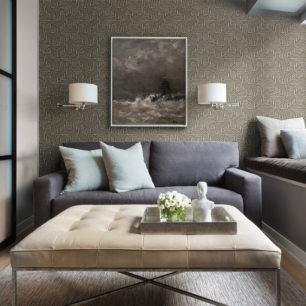 A-Street Prints 2949-60609 Nambiti Brown Geometric Wallpaper