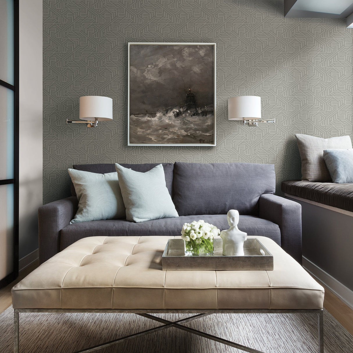 A-Street Prints 2949-60628 Nambiti Grey Geometric Wallpaper