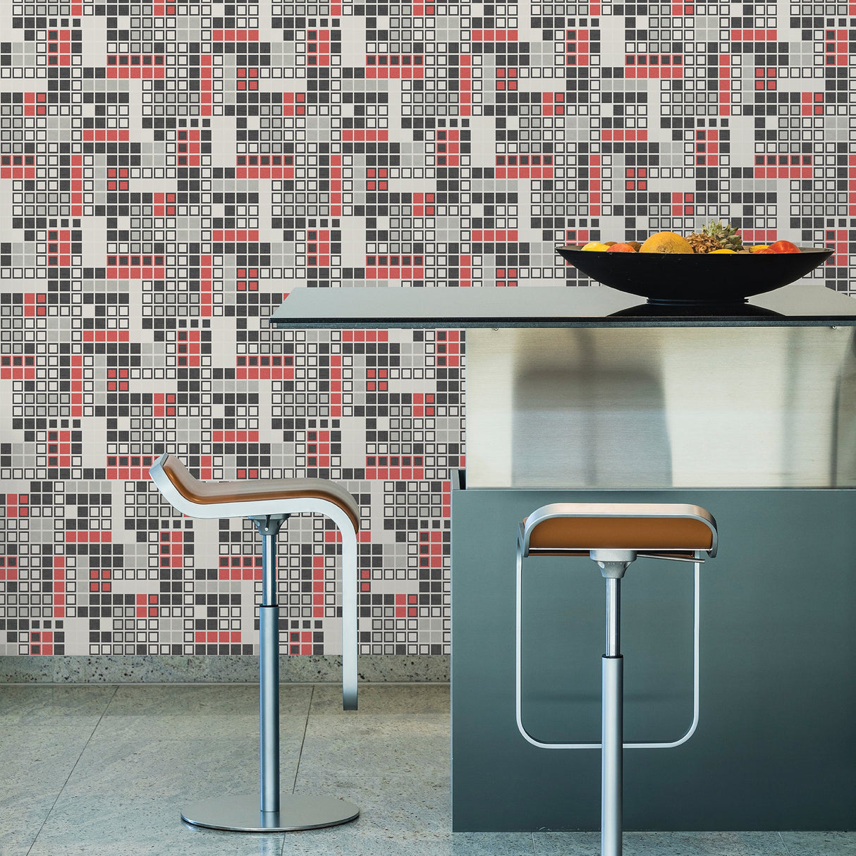 A-Street Prints 2949-60701 Bantry Red Geometric Wallpaper