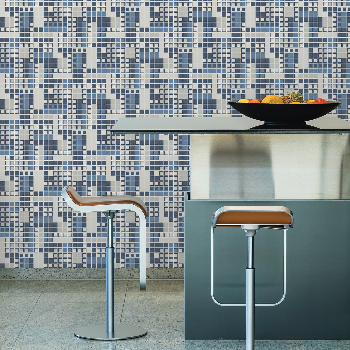 A-Street Prints 2949-60702 Bantry Blue Geometric Wallpaper